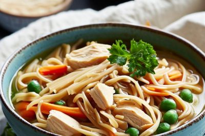 One-Serving Vegan Chicken Noodle Soup