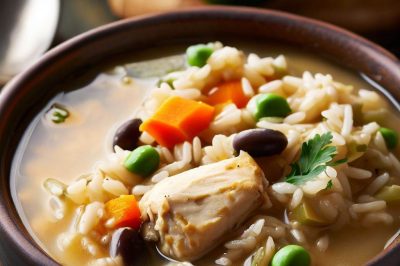 One-Serving Vegan Chicken and Rice Soup