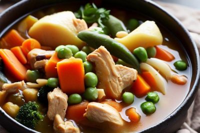One-Serving Vegan Chicken and Vegetable Soup