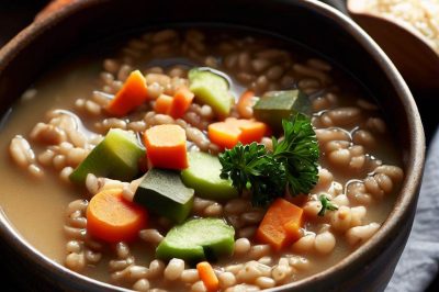 One-Serving Vegan Vegetable and Barley Soup