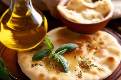 One Serving of Flatbread with Olive Oil