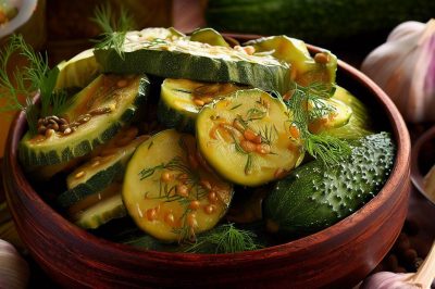 Pickled Zucchini with Dill and Garlic