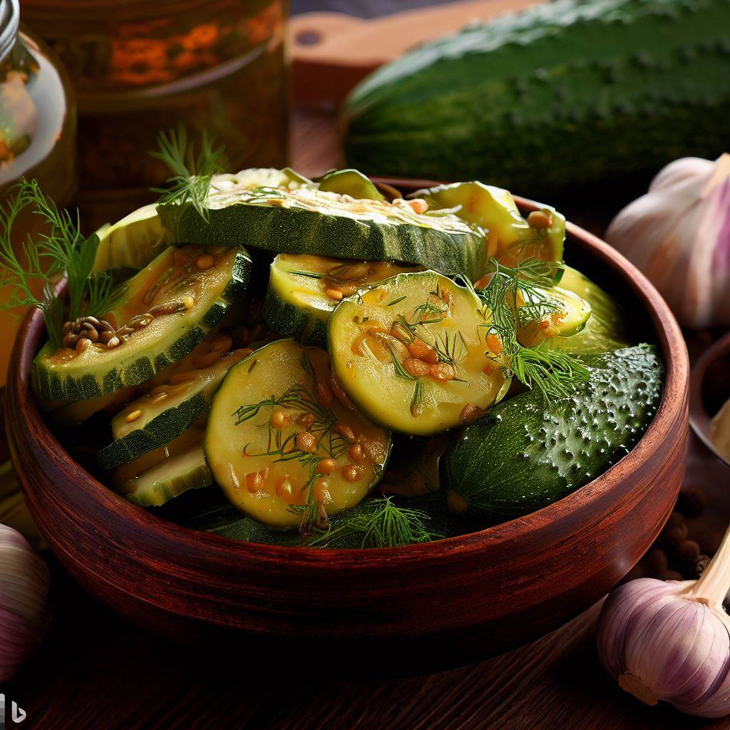 Pickled Zucchini with Dill and Garlic