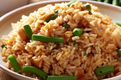 Quick and Easy Stir-Fried Rice with Chicken and Green Beans
