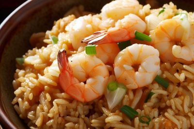 Quick and Easy Stir-Fried Rice with Shrimp and Onions
