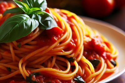 Spaghetti with Tomato and Basil Sauce