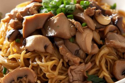 Stir-Fried Noodles with Pork and Mushrooms