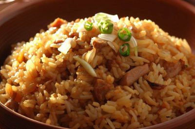 Stir-Fried Rice with Pork and Onions