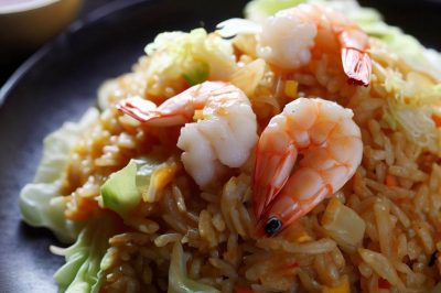 Stir-Fried Rice with Shrimp and Cabbage