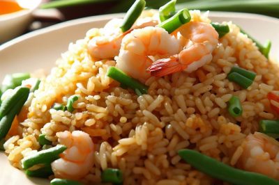 Stir-Fried Rice with Shrimp and Green Beans