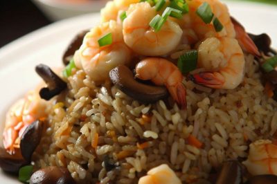 Stir-Fried Rice with Shrimp and Mushrooms