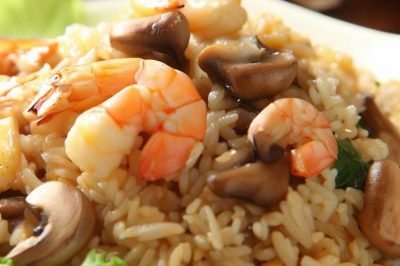Stir-Fried Rice with Shrimp and Mushrooms