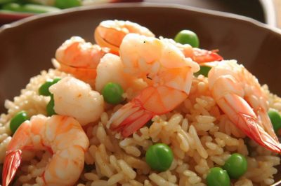 Stir-Fried Rice with Shrimp and Snow Peas