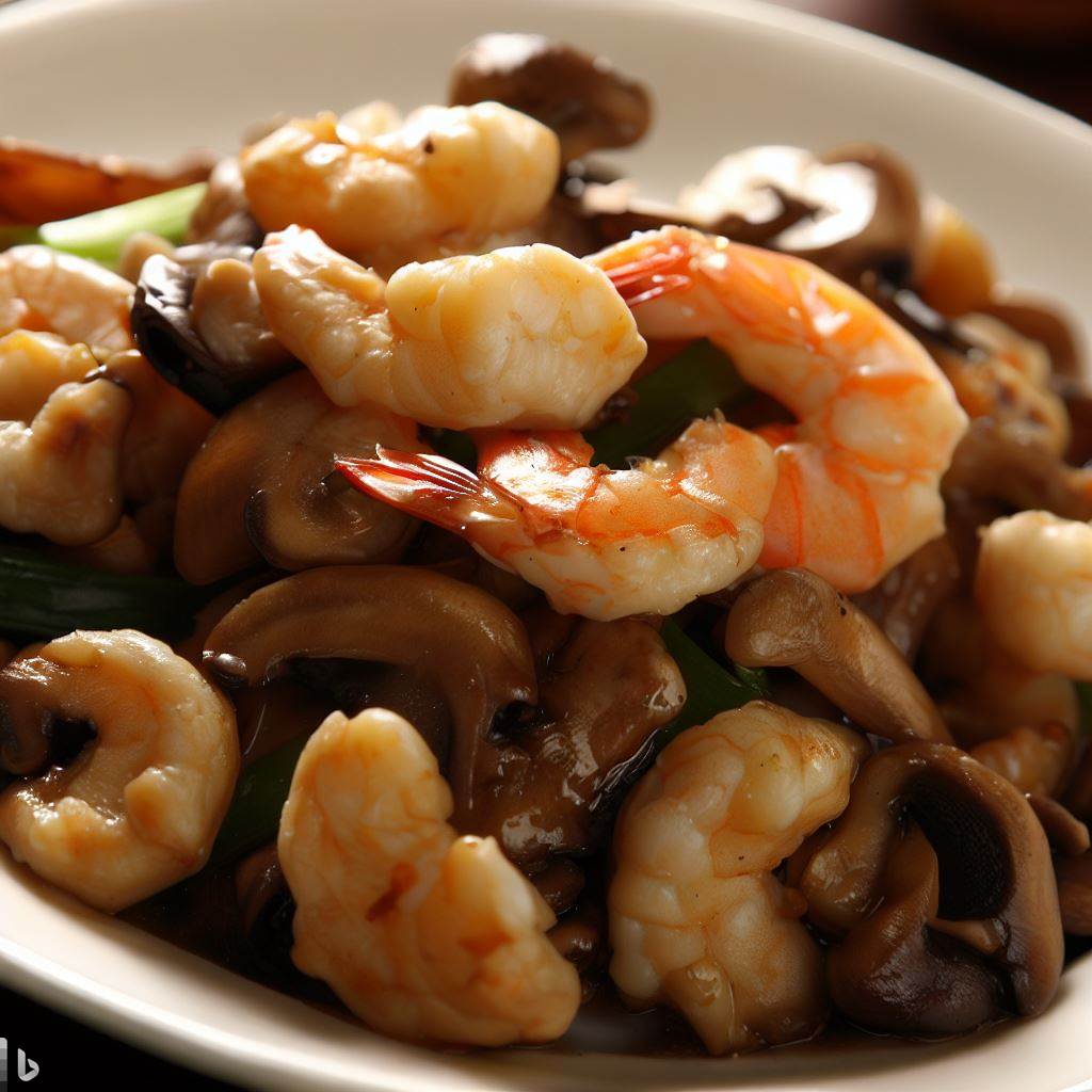 Stir-Fried Shrimp and Mushrooms