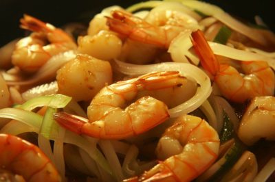 Stir-Fried Shrimp and Onions