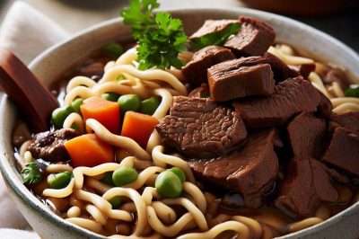 Vegan Beef and Noodle Soup