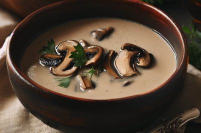 Vegan Cream of Mushroom and Sherry Soup