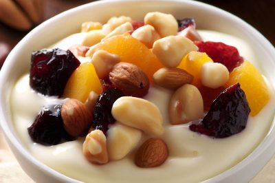 White Chocolate, Fruit Compote, and Mixed Nuts Yogurt