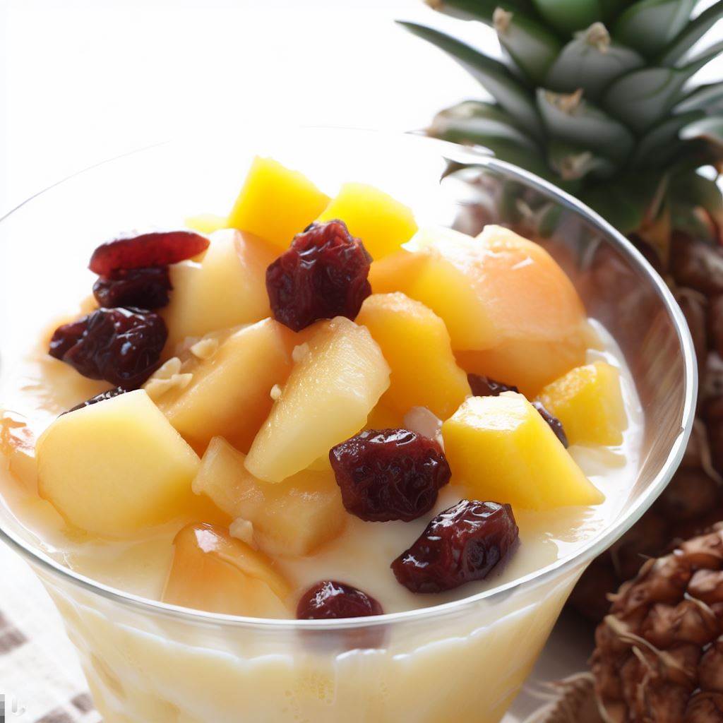 Pineapple, Fruit Compote, and Mixed Nuts Yogurt