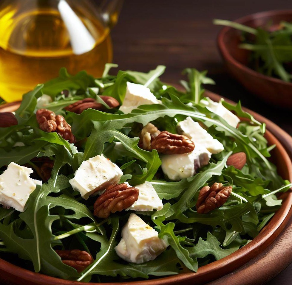 Arugula and Goat Cheese Salad with Lemon Vinaigrette