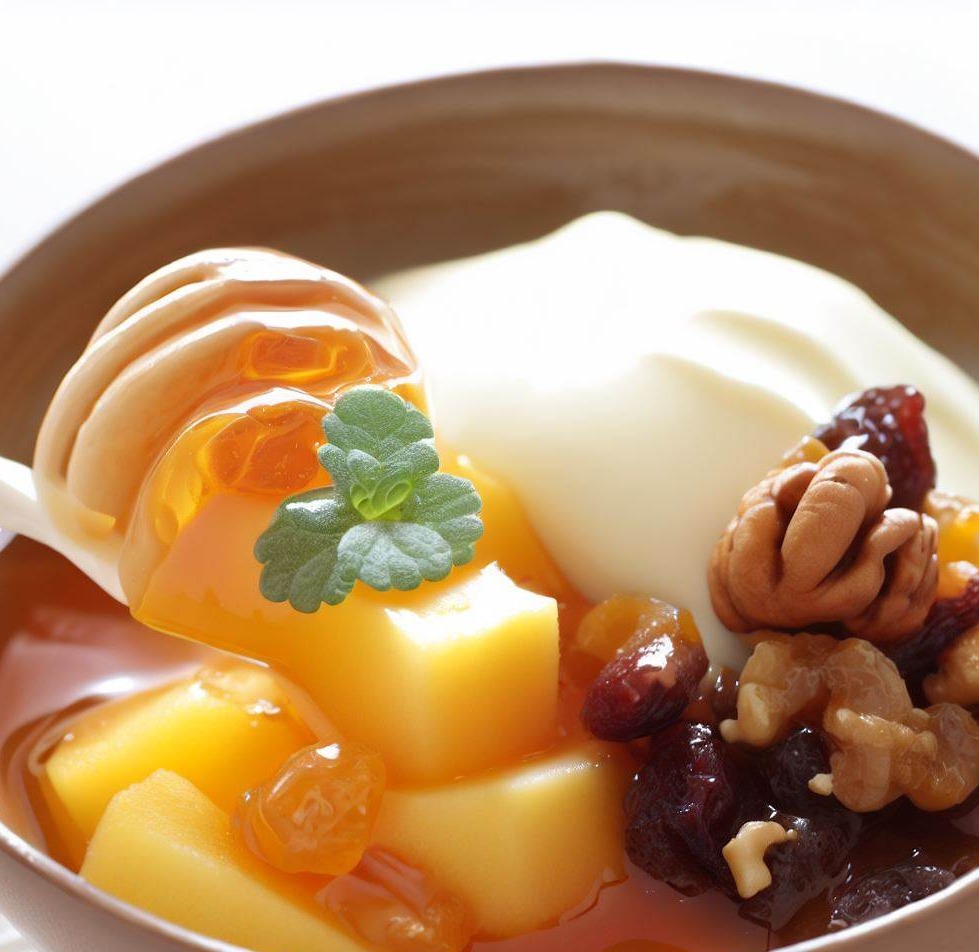 Honey, Fruit Compote, and Mixed Nuts Yogurt