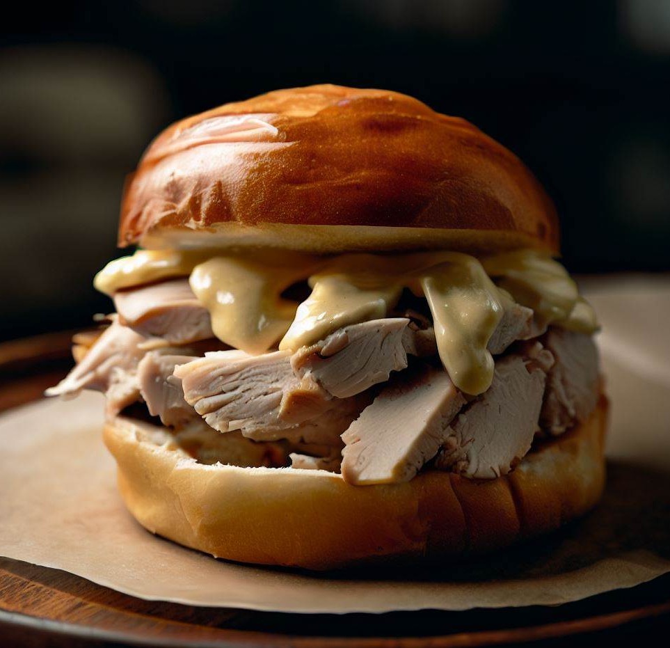 Shrimp and Lobster Sandwich with Lemon Aioli on a Brioche Bun