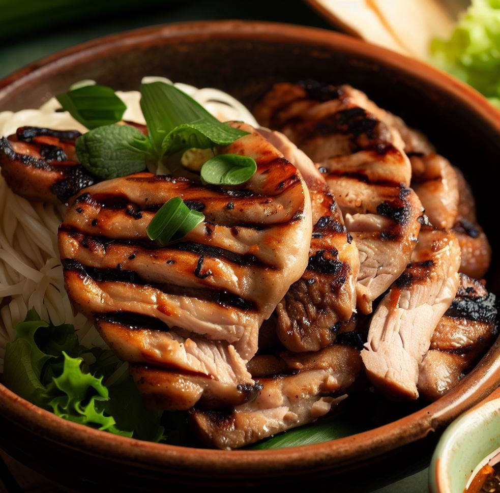 Vietnamese Style Bun Thit Nuong (Grilled Pork with Noodles)